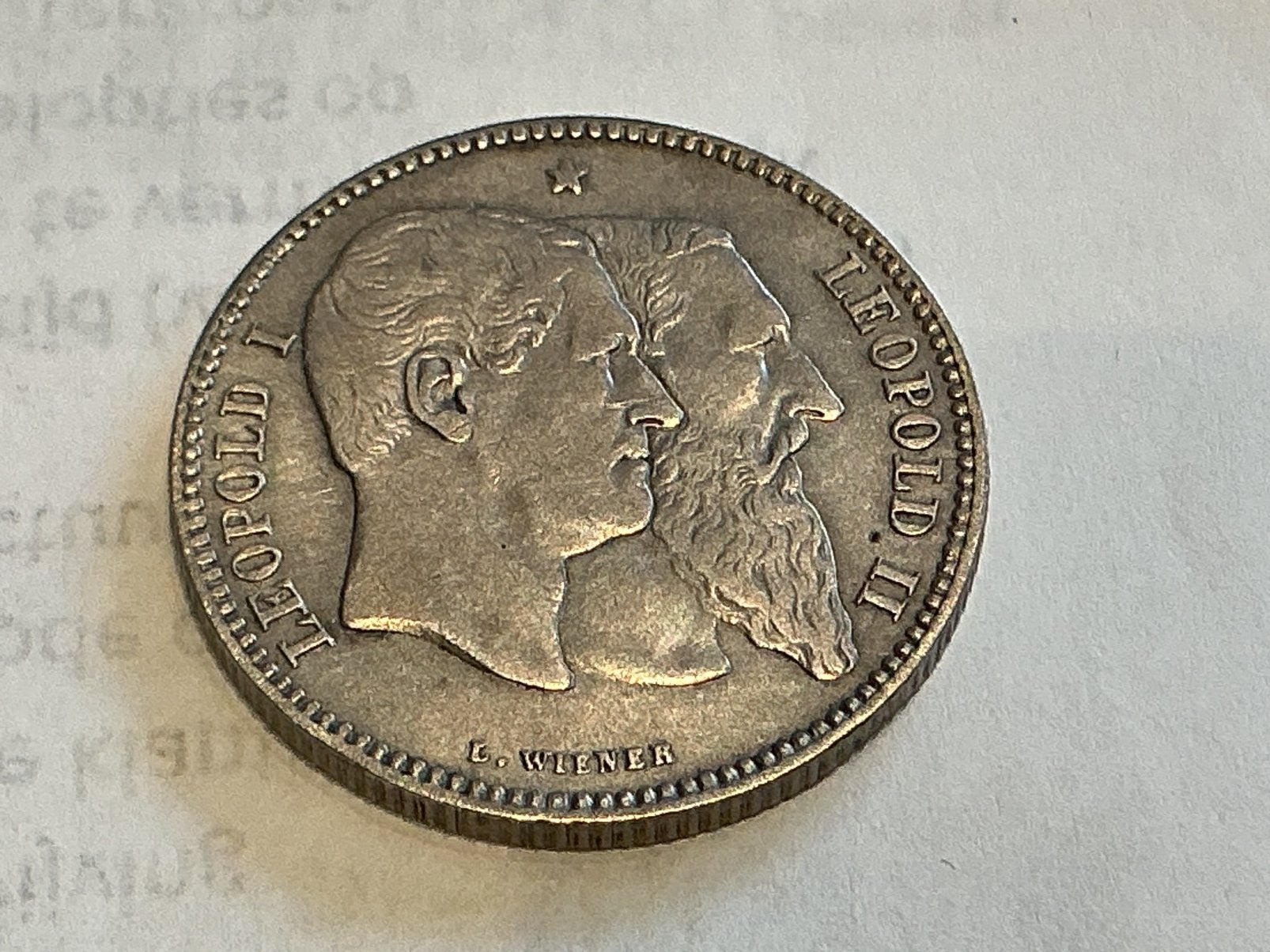 België 2 Frank 1830 - 1880 zilver, Postzegels en Munten, Munten | België, Ophalen of Verzenden, Zilver
