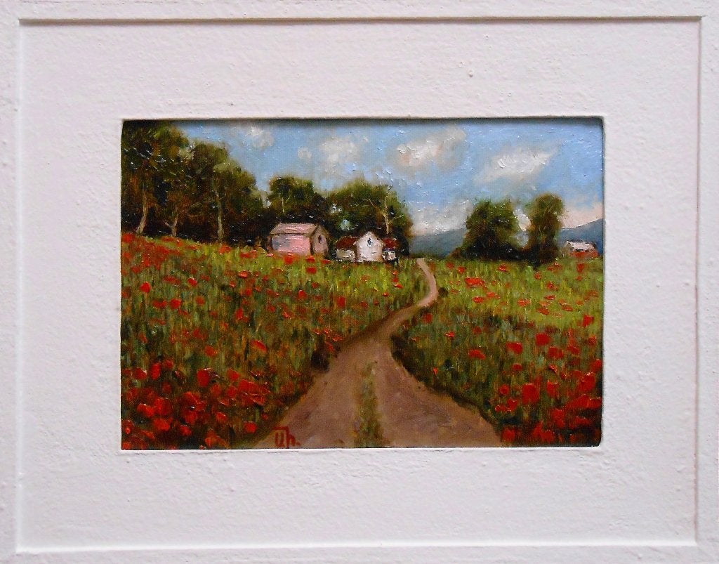 « Maison dans les bois », Antiquités & Art, Art | Peinture | Moderne, Paysage, Peinture à l'huile, Textile, Certificat d'authenticité