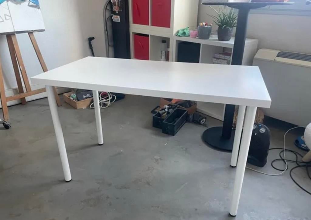 Witte tafel van 1m60, Huis en Inrichting, Tafels | Eettafels, Ophalen, Zo goed als nieuw