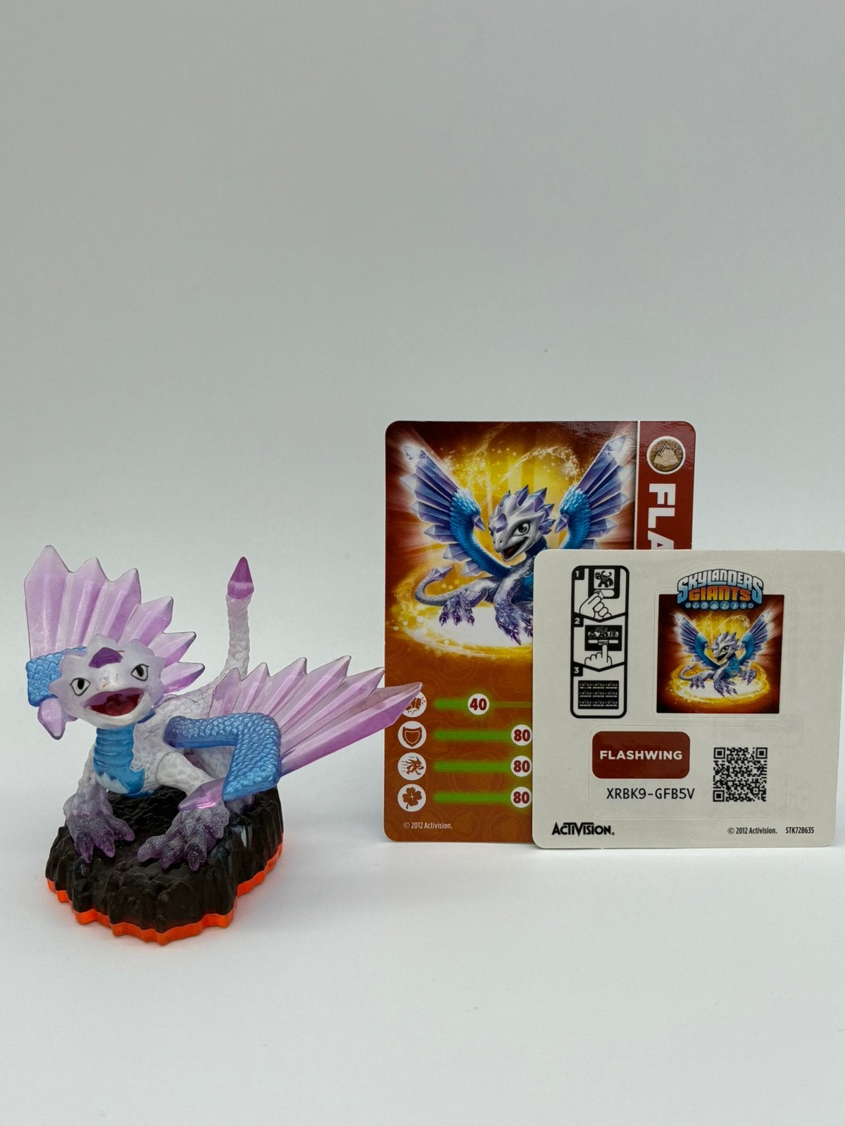 Skylanders Giants Flashwing avec autocollant et carte, Envoi, Comme neuf