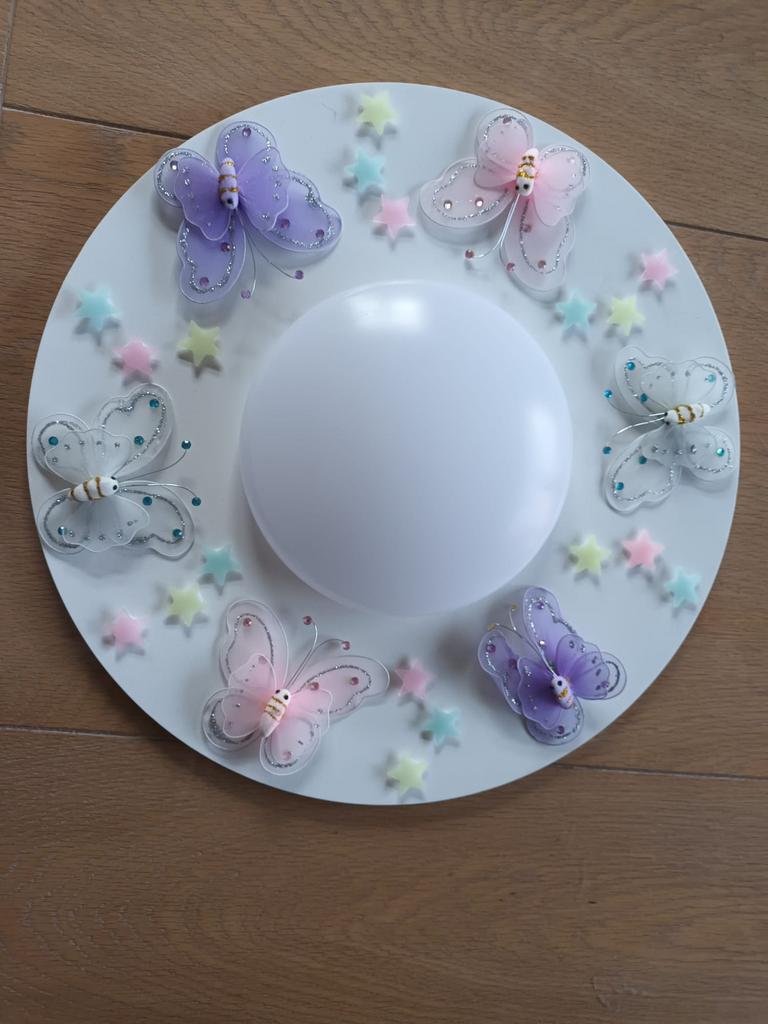 Plafondlamp met vlinders, Ophalen, Zo goed als nieuw, Lamp