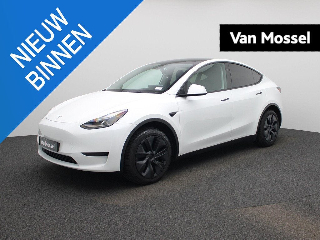 Tesla Model Y RWD LONG RANGE | Auto Pilot | PANO | LEDER, Auto's, Automaat, Gebruikt, 347 pk, Wit
