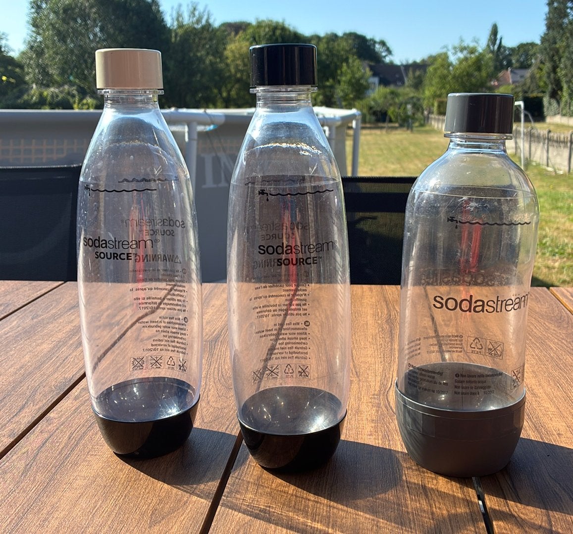 3 bouteilles d'eau gazeuse de 1 litre comme neuves, Electroménager, Enlèvement ou Envoi, Comme neuf