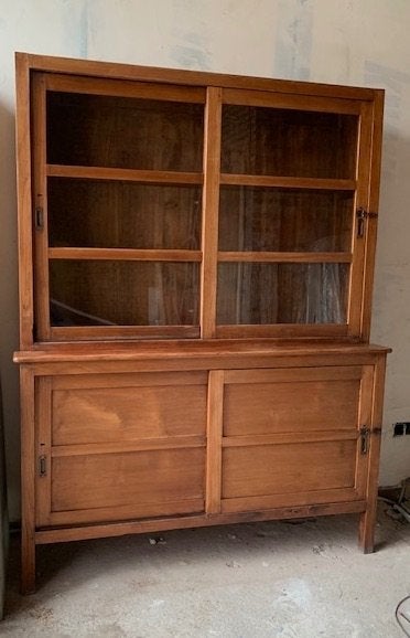 Teak vitrinekast, Ophalen, Gebruikt