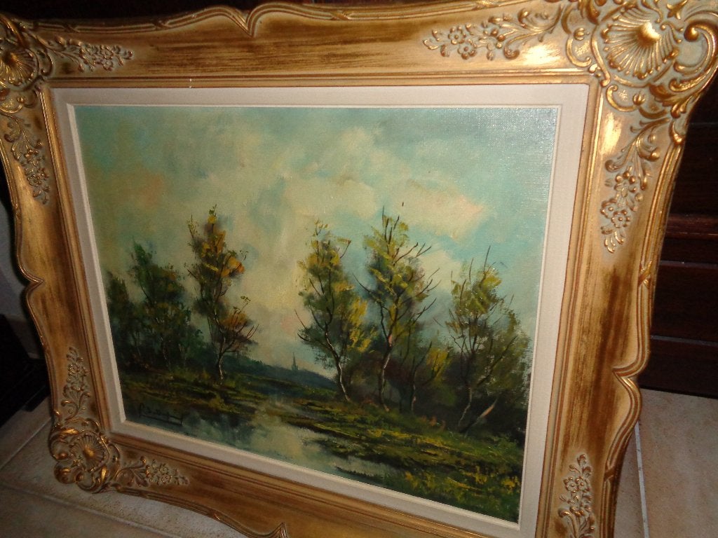 P. Dupuis (XIXe siècle) -Belle peinture -Inscrite à BENEZIT, Enlèvement ou Envoi, Peint à la main, Toile