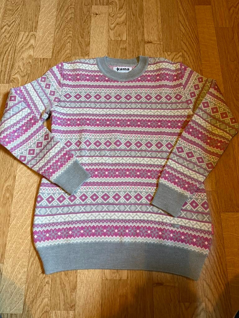 Kama merino wol trui scandinavisch patroon, Kleding | Dames, Ophalen, Zo goed als nieuw, Maat 38/40 (M), Grijs