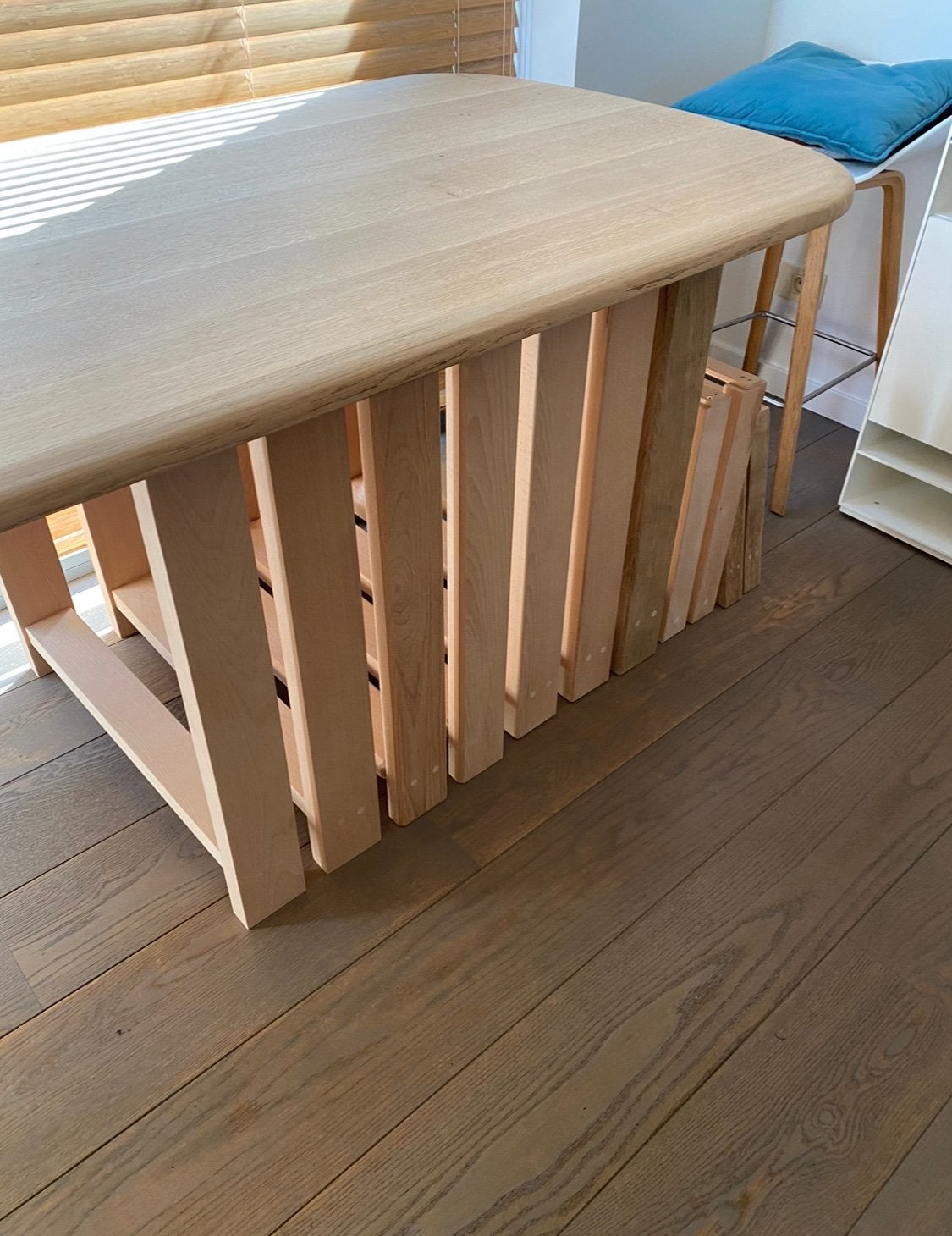 Pieds table en bois de hêtre, lot de 2, bois massif naturel, Maison & Meubles, Enlèvement, Comme neuf