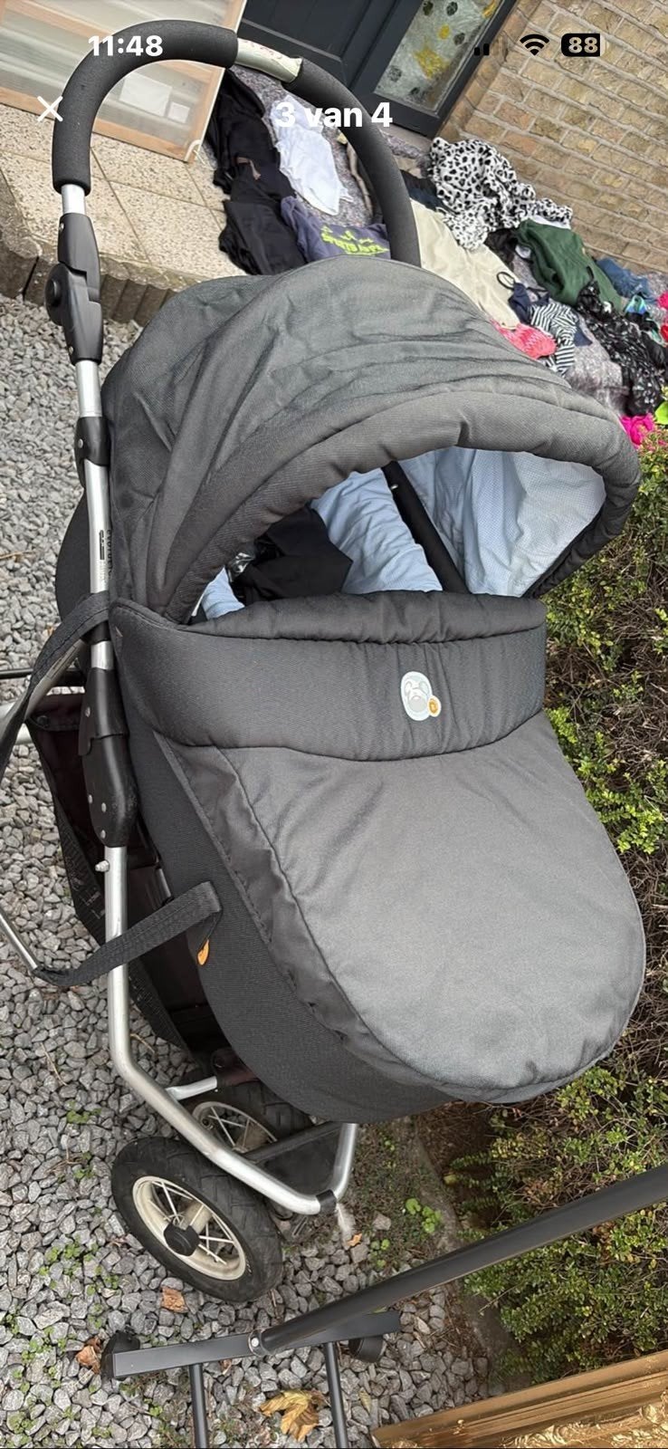 Pericles Evolution Babyfix + draagmand + warmhoes+ regenhoes, Kinderen en Baby's, Ophalen, Kinderwagen