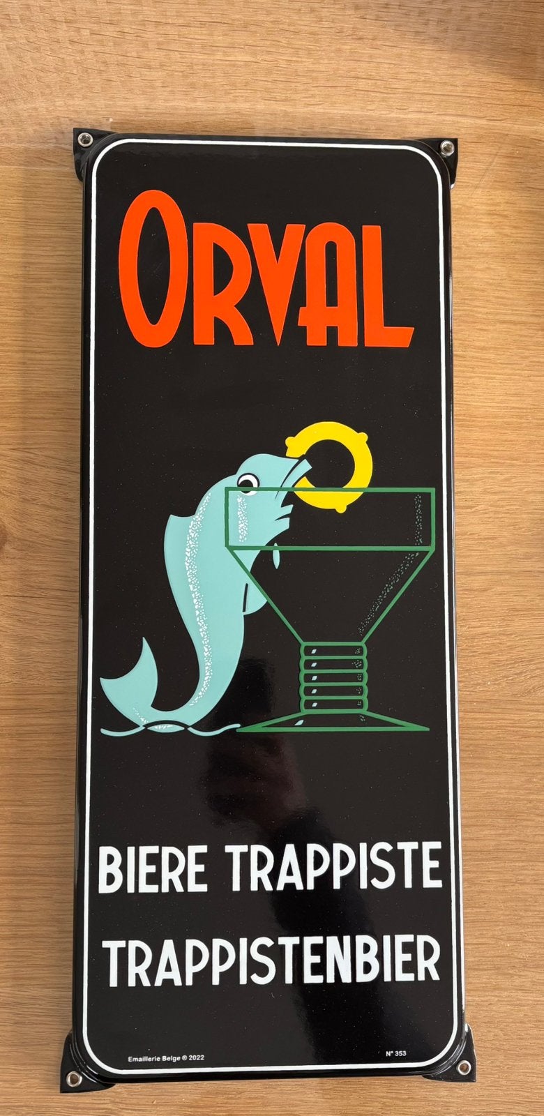 Orval emaillebord, Verzamelen, Biermerken, Ophalen of Verzenden, Nieuw