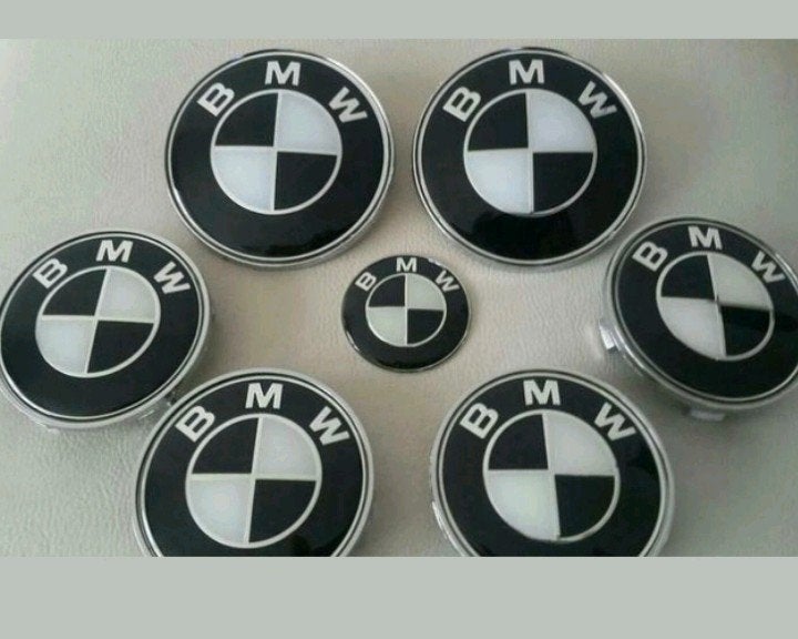 Ensemble de 7 logos Bmw en noir et blanc, Enlèvement ou Envoi
