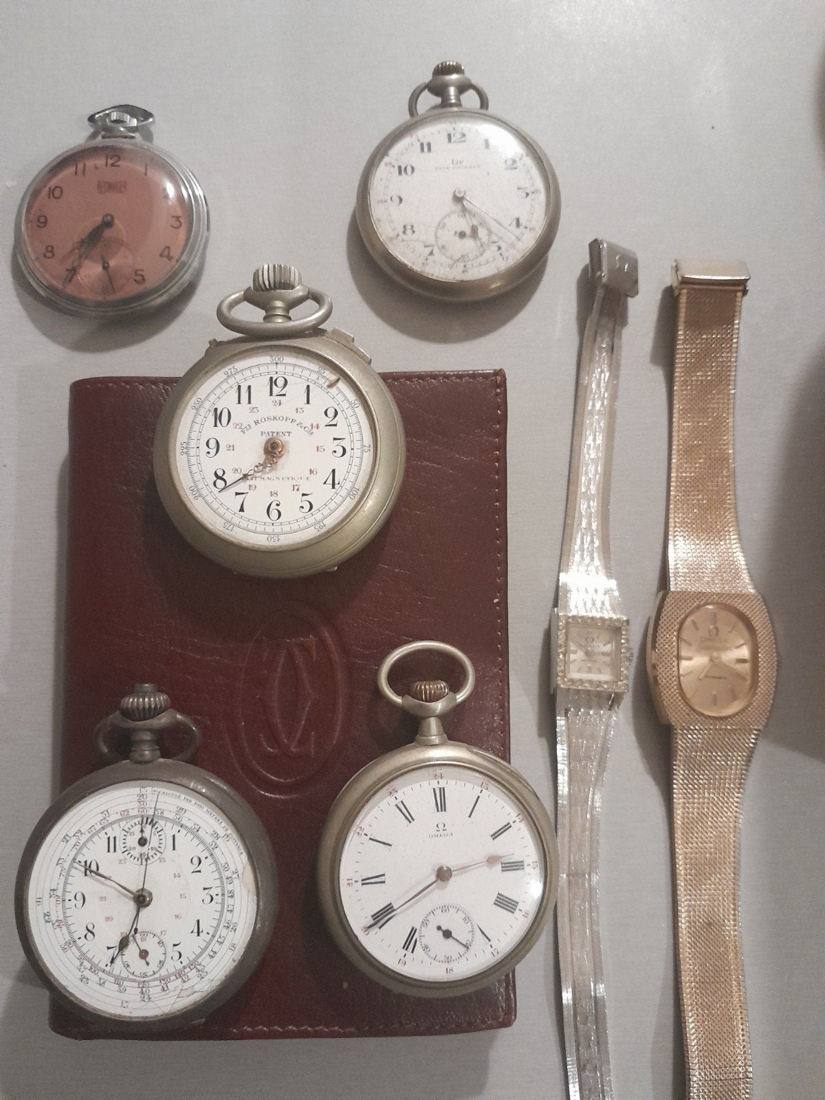 CARTIER Portomonee 2x  Zakhorloges Swiss 3x OMEGA etc, Enlèvement ou Envoi, Omega