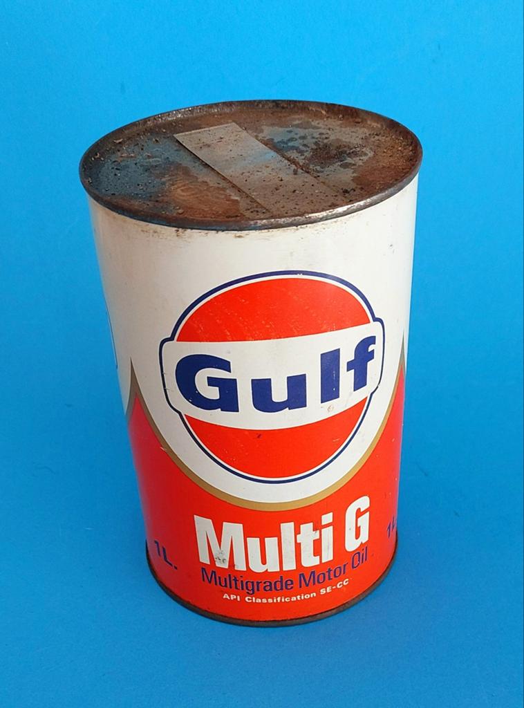 Bidon oil 1L Gulf scellé, Enlèvement ou Envoi, Comme neuf, Panneau publicitaire