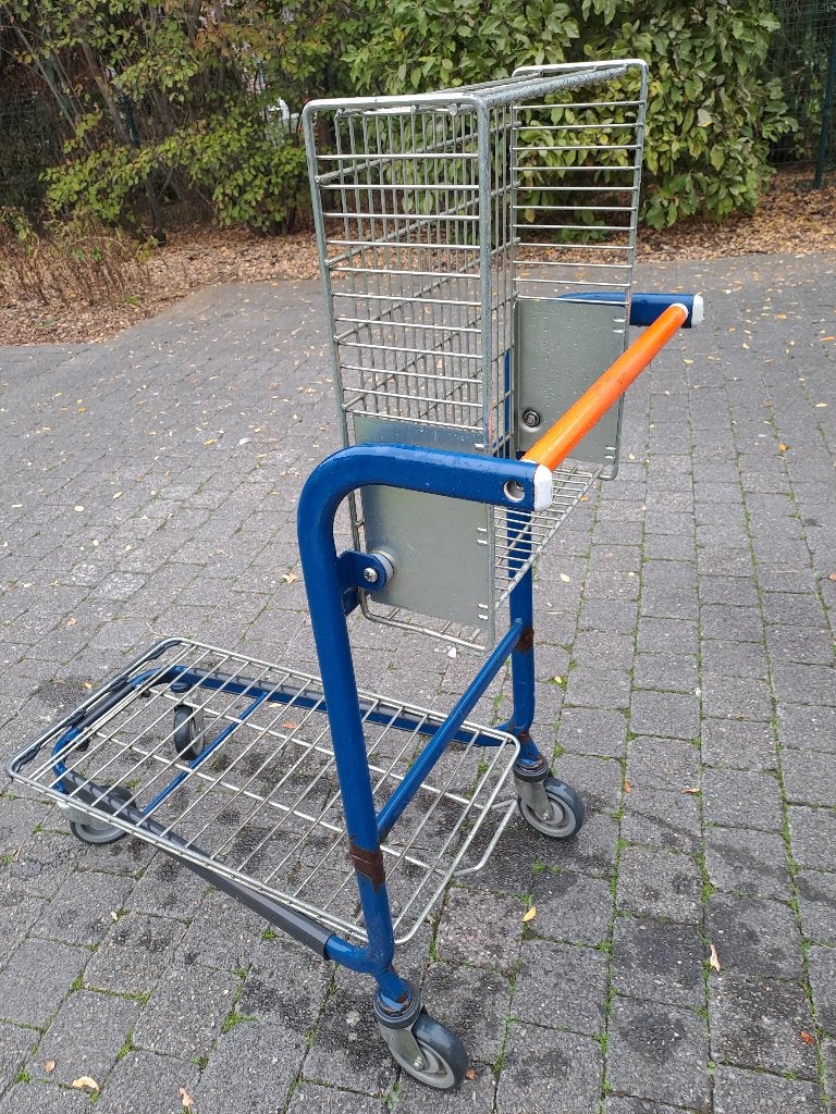 Te Koop : Stevige winkelwagen met opklapbare draadmand., Articles professionnels, Enlèvement