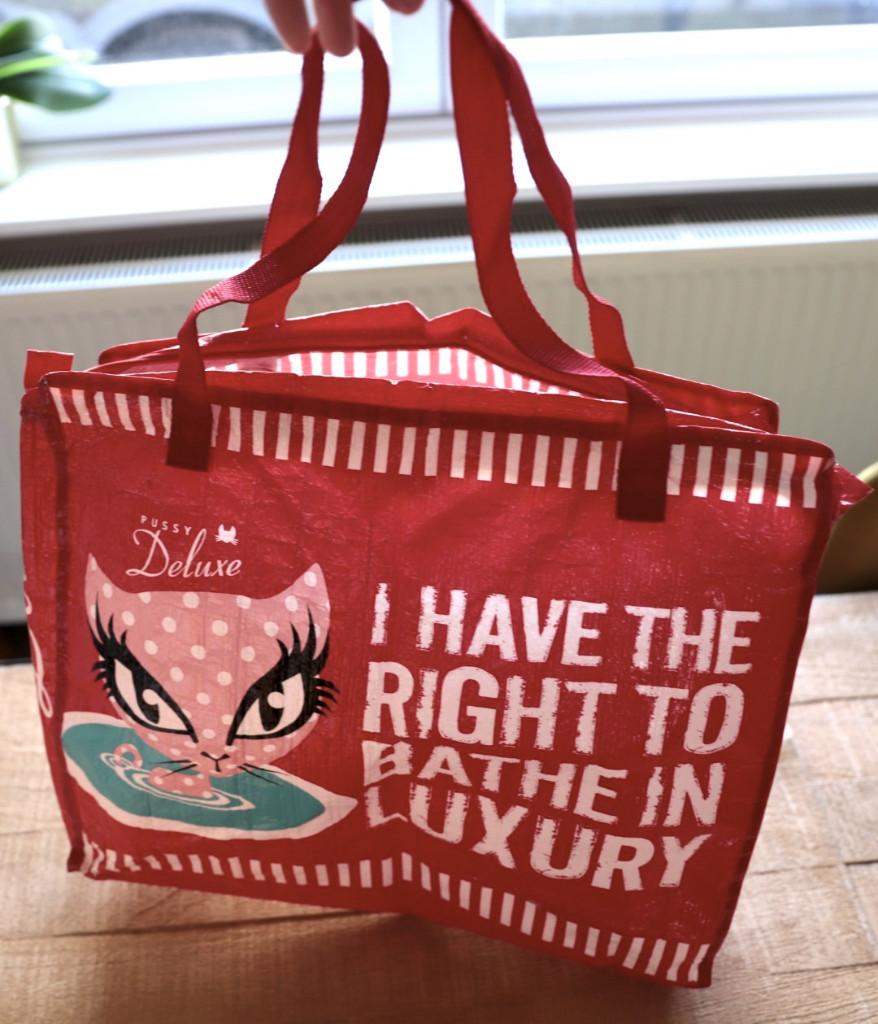 Rode shopperbag van Pussy deluxe, Verzenden, Rood