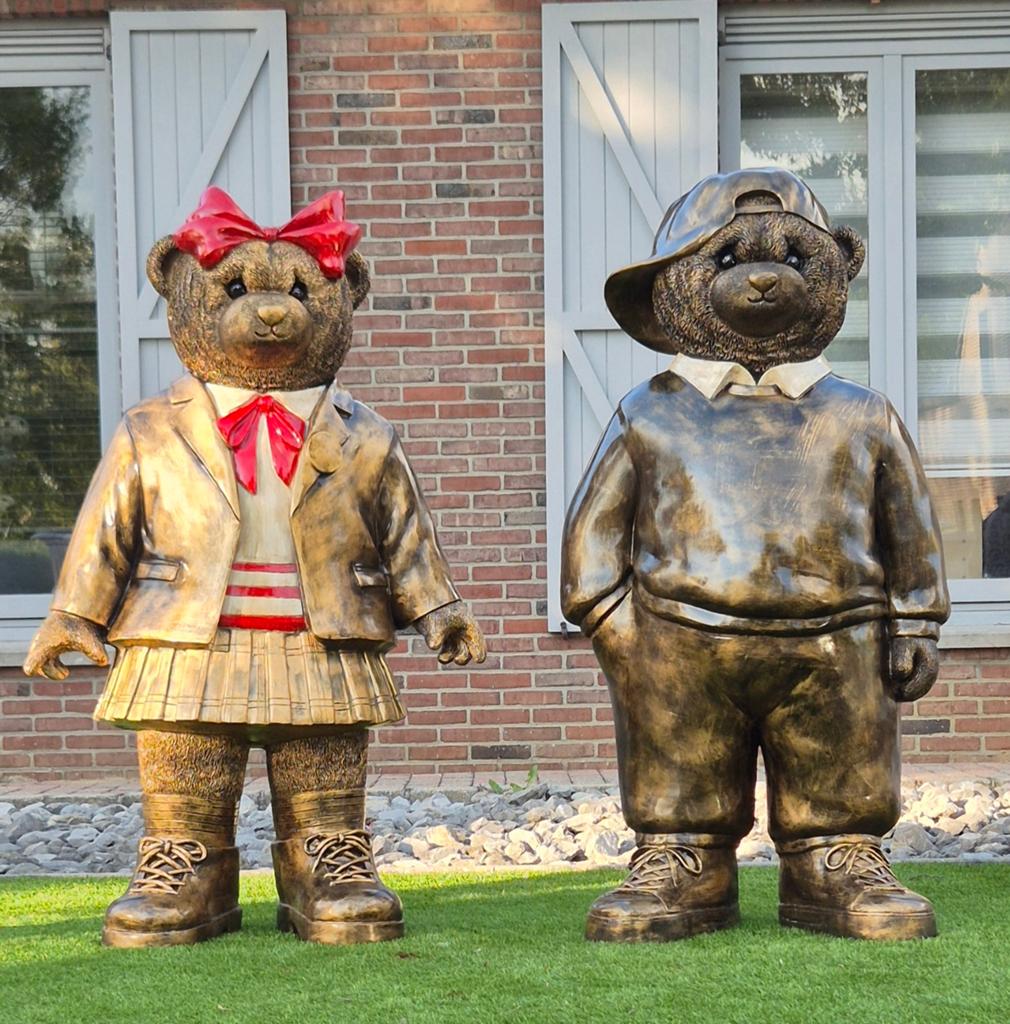 Groot duo, beren, polyester, Tuin en Terras, Tuinbeelden, Ophalen, Nieuw, Kunststof, Dierenbeeld