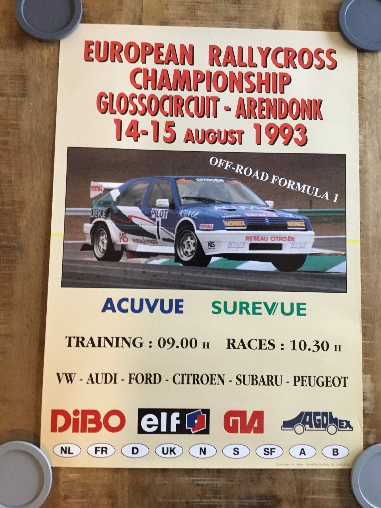 Affiche rallycross arendonk 1993, Ophalen of Verzenden, Zo goed als nieuw