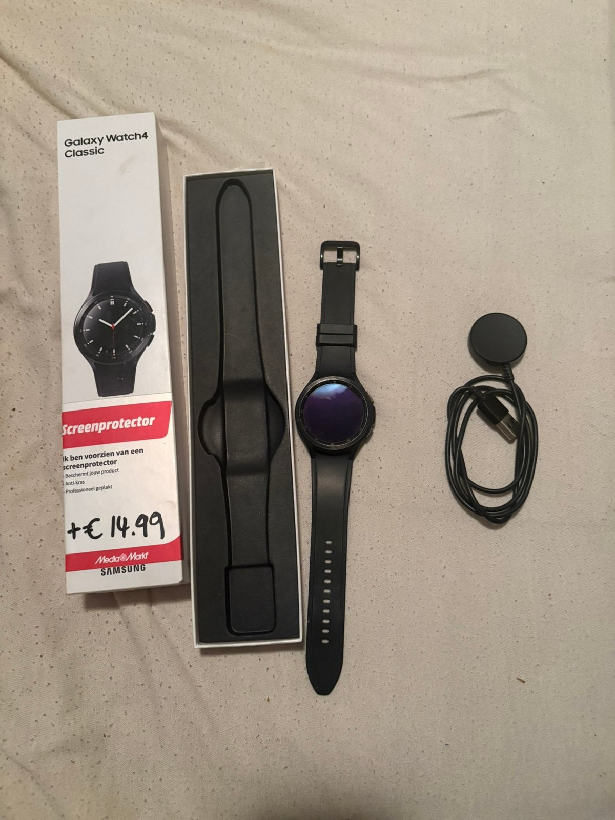 Smartwatch samsung galaxy watch 4 classic, Handtassen en Accessoires, Smartwatches, Ophalen, Zo goed als nieuw, Zwart, Android