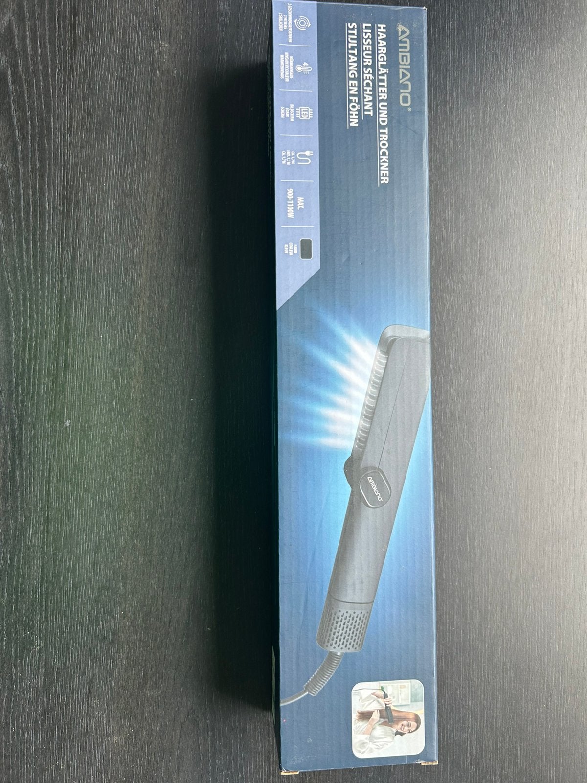 Fer à lisser et sèche-cheveux 2 en 1 Ambiano, noir, neuf, Electroménager, Enlèvement, Neuf, Soin des cheveux