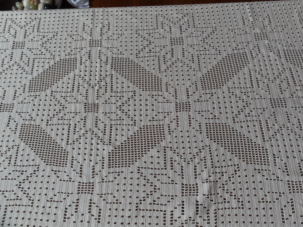 gehaakt tafellaken, Utilisé, Enlèvement ou Envoi, Coton, Beige