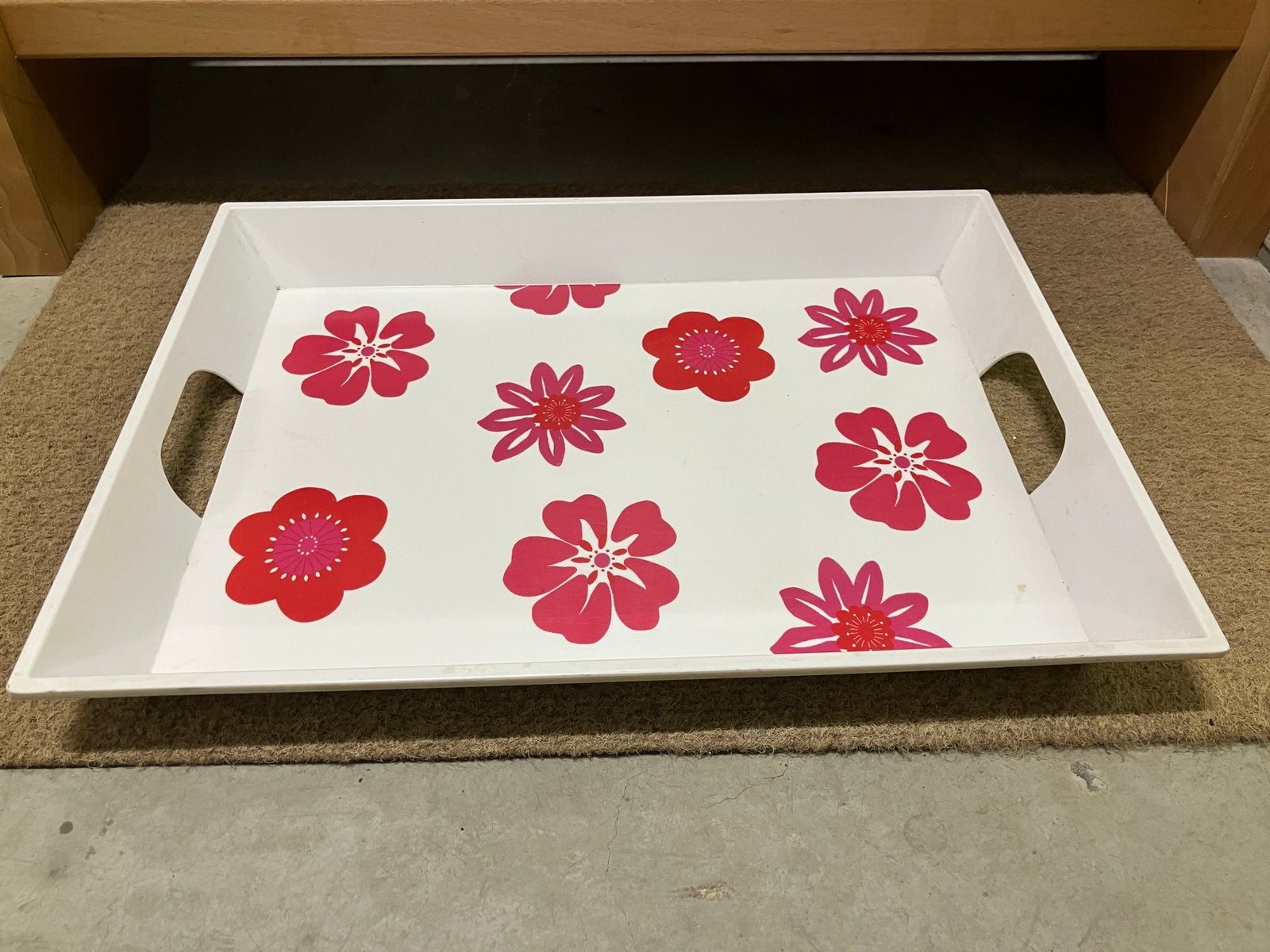 Stevig dienblad met bloemen, Ophalen of Verzenden