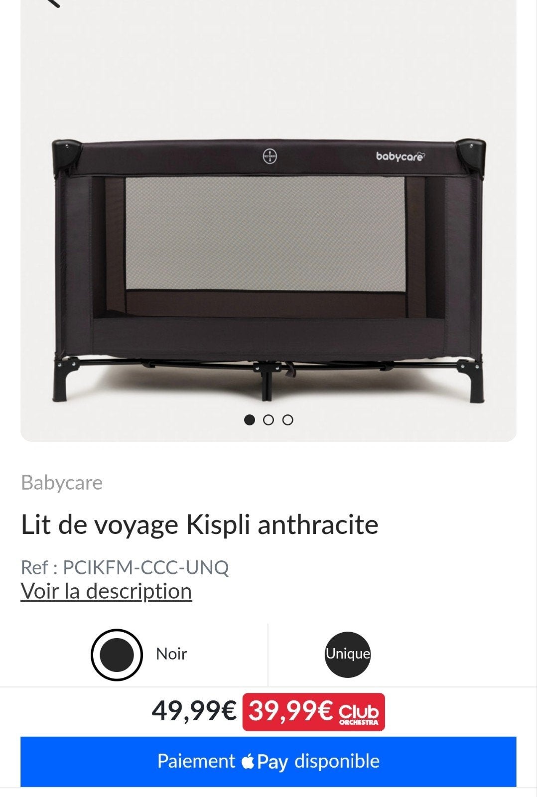 lit pliable, Enlèvement ou Envoi, Lit de voyage