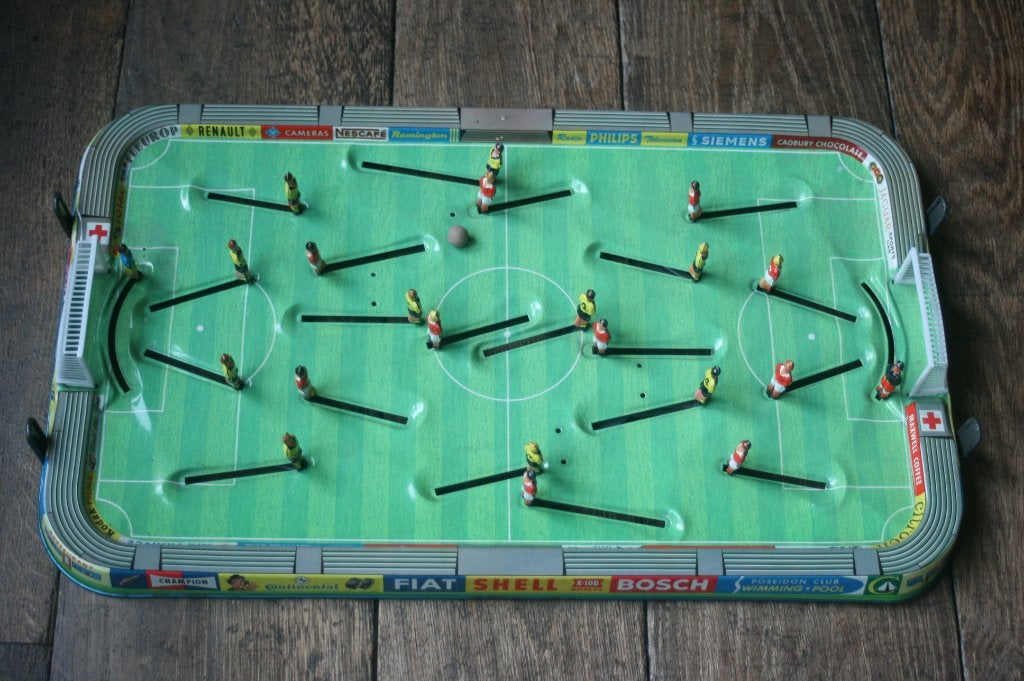 Blikken Technofix Europa Cup tafelvoetbal (1950/60) TOPSTAAT, Ophalen of Verzenden