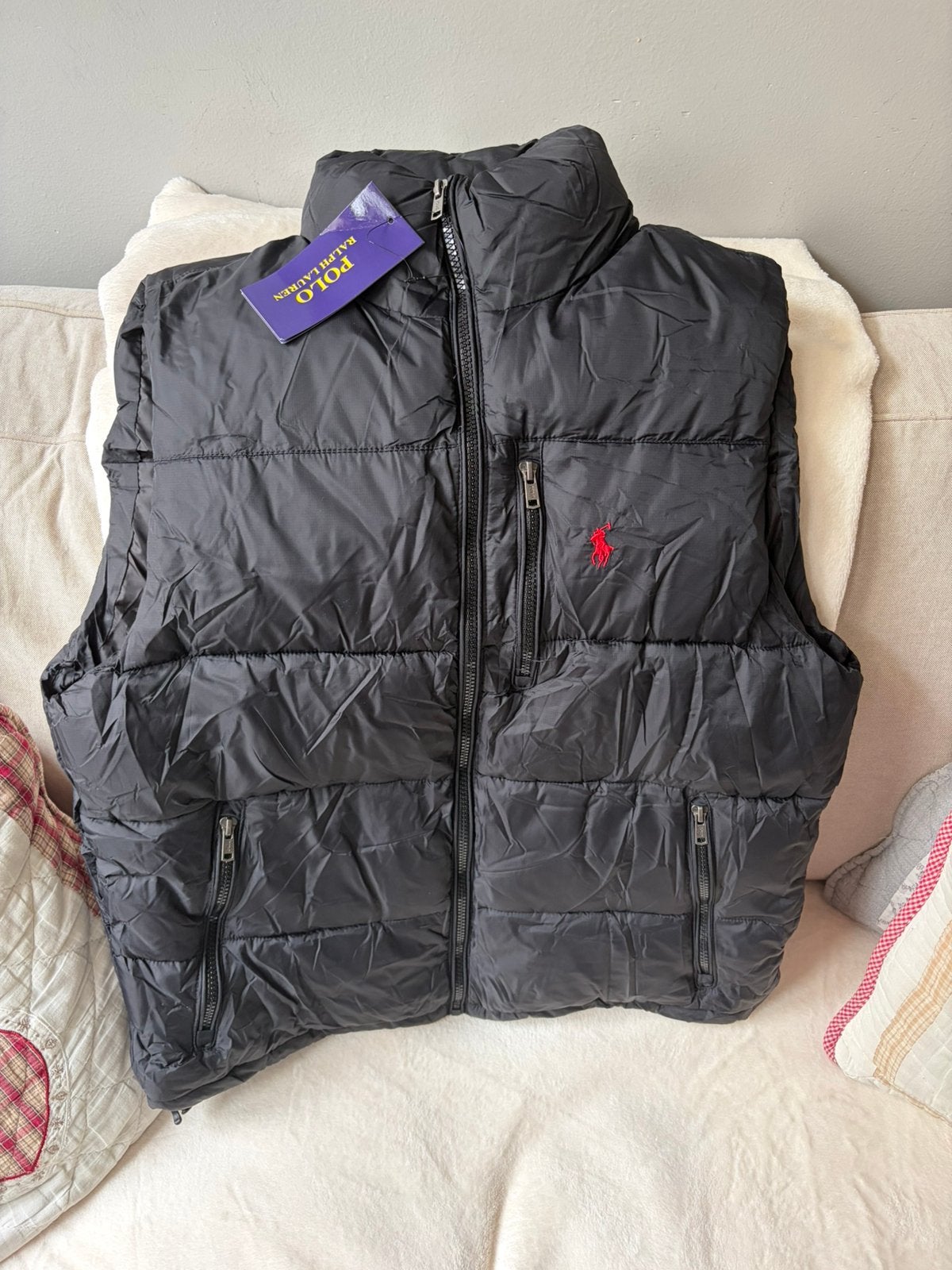 Doudoune sans manches Ralph Laurent noir, Envoi, Comme neuf, Noir