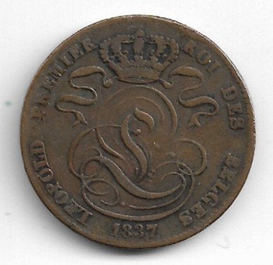 Belgique : 5 cents 1837 FR = morin 70, Envoi, Monnaie en vrac