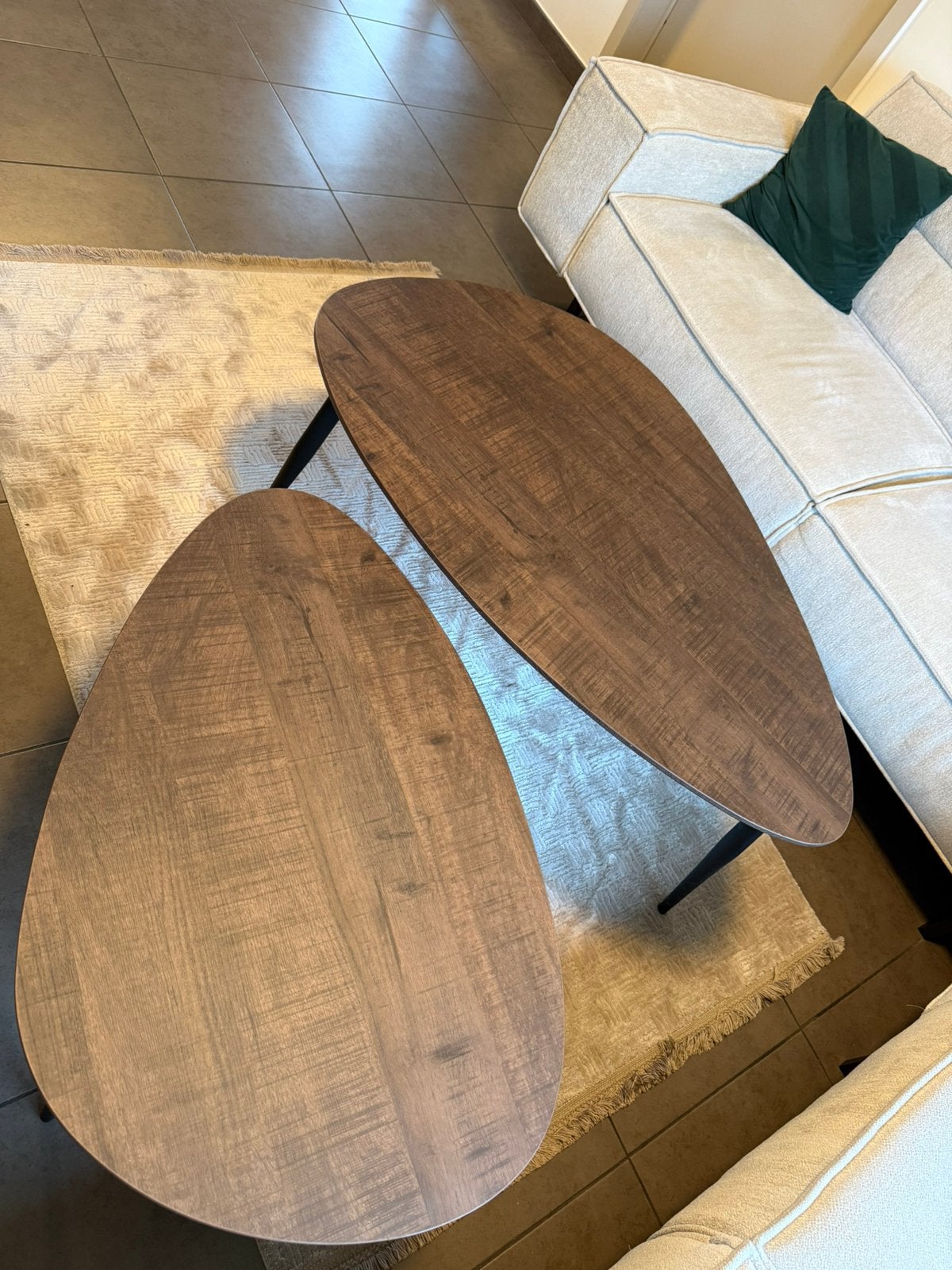 Salontafels eikenhout dark mango, 100 à 150 cm, Comme neuf, Enlèvement, 50 à 100 cm