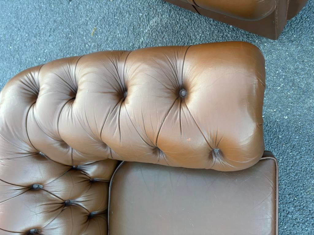 Canapé Chesterfield 3 places, Driepersoons, Ophalen of Verzenden, Zo goed als nieuw, Rechte bank