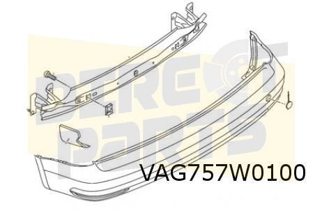 Volkswagen Caddy (7/15-12/20) Achterbumperversterking Origin, Neuf, Arrière, Volkswagen, -