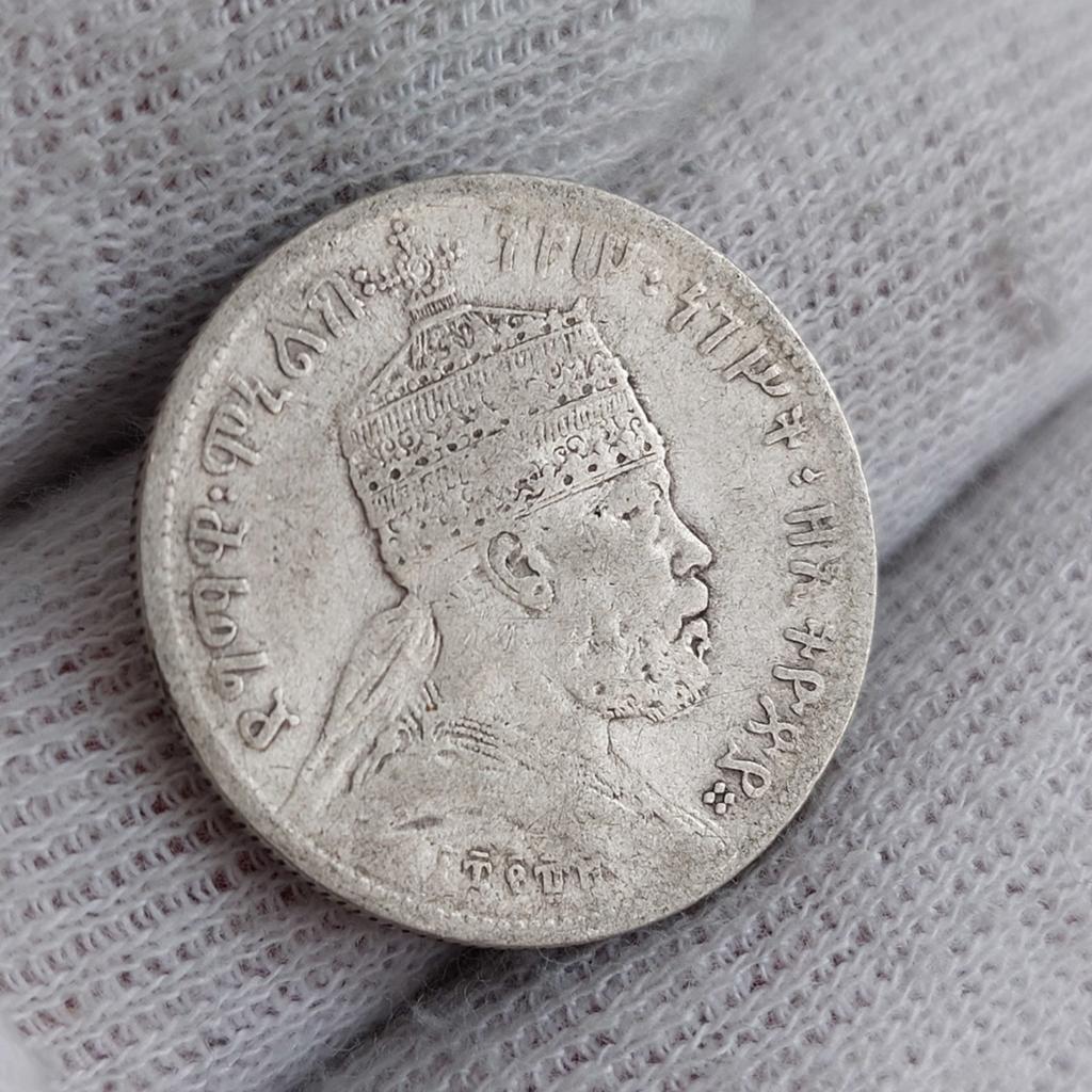 Zeldzaam! Munt / Ethiopië - 1/4 Birr / 1889 / + Variante, Postzegels en Munten, Munten | Afrika, Ophalen of Verzenden, Overige landen