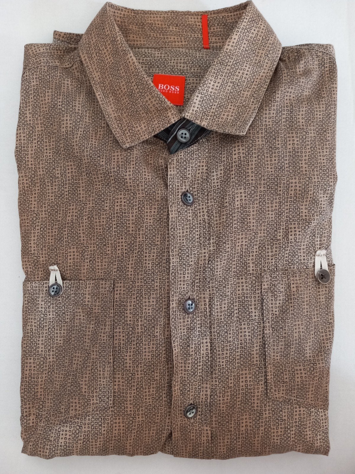 chemise pour homme - Hugo Boss - taille : L -> 4€, Tour de cou 41/42 (L), Beige, Comme neuf, Enlèvement