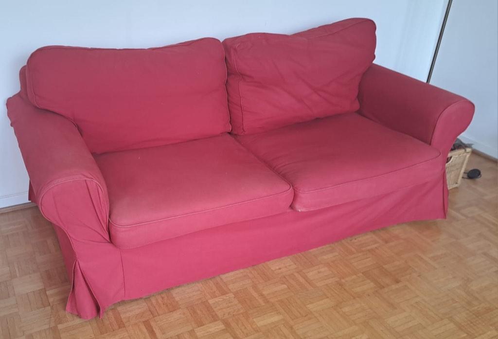 Canapé lit IKEA convertible (2 places), Maison & Meubles, 75 à 100 cm, IKEA EKTORP, Enlèvement, Utilisé