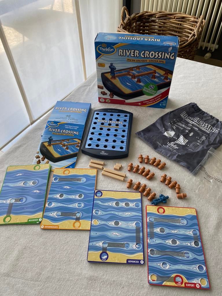 River Crossing denkspel ThinkFun 1 speler, Hobby en Vrije tijd, Ophalen of Verzenden, Zo goed als nieuw