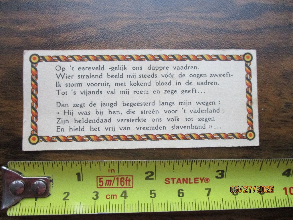 Gebed voor Belgische soldaten Jaren 20 ?, Verzamelen, Militaria | Algemeen, Verzenden