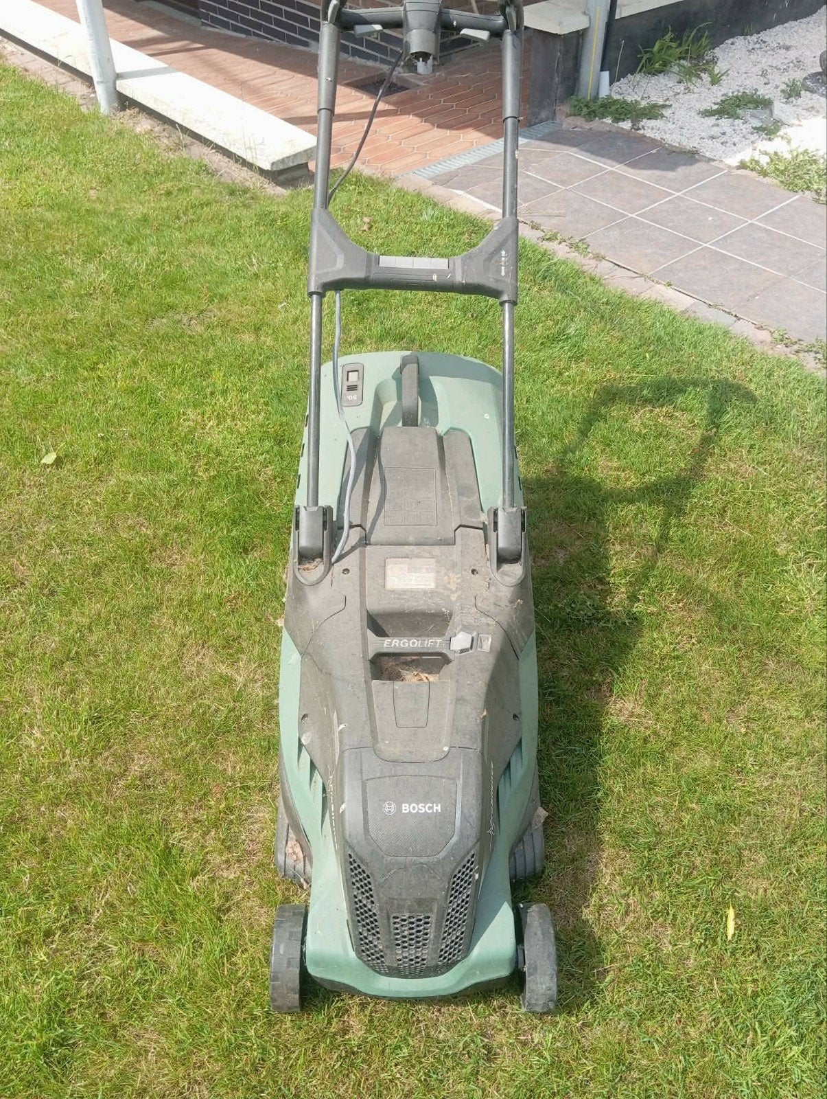Elektrische grasmaaier bosch ergolift, Tuin en Terras, Grasmaaiers, Ophalen, Cirkelmaaier, Gebruikt, Elektrische grasmaaier