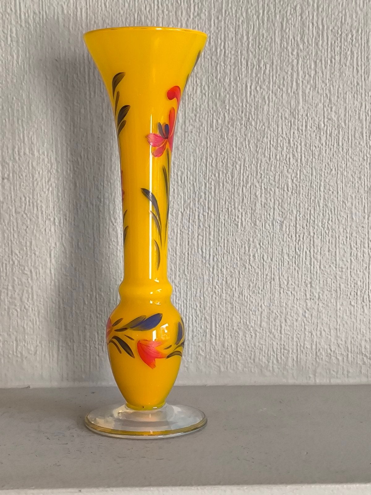 Zeldzaam vintage gele melkglazen soliflore, Antiek en Kunst, Ophalen of Verzenden