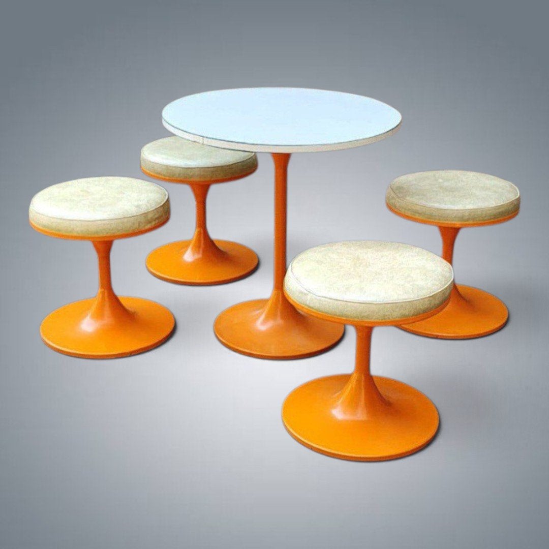 Table et tabourets Vintage Space Age 1960's, Enlèvement