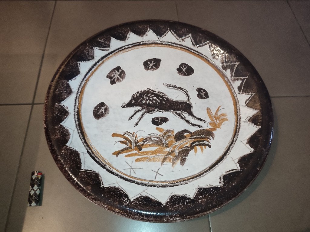 Enorme vintage aardewerk schaal - Italian, Ophalen of Verzenden
