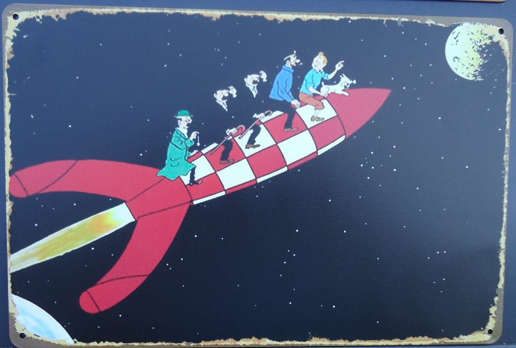 Kuifje- Raket naar de maan, Verzamelen, Ophalen of Verzenden, Kuifje, Zo goed als nieuw, Plaatje, Poster of Sticker