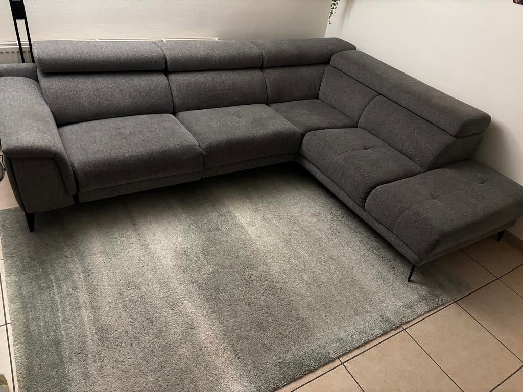 Hoekzetel met relax grijs, Ophalen, Zo goed als nieuw