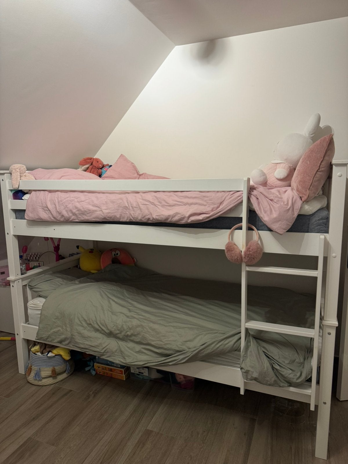 Wit stapelbed of 2 afzonderlijke bedden, Ophalen, Zo goed als nieuw, Stapelbed