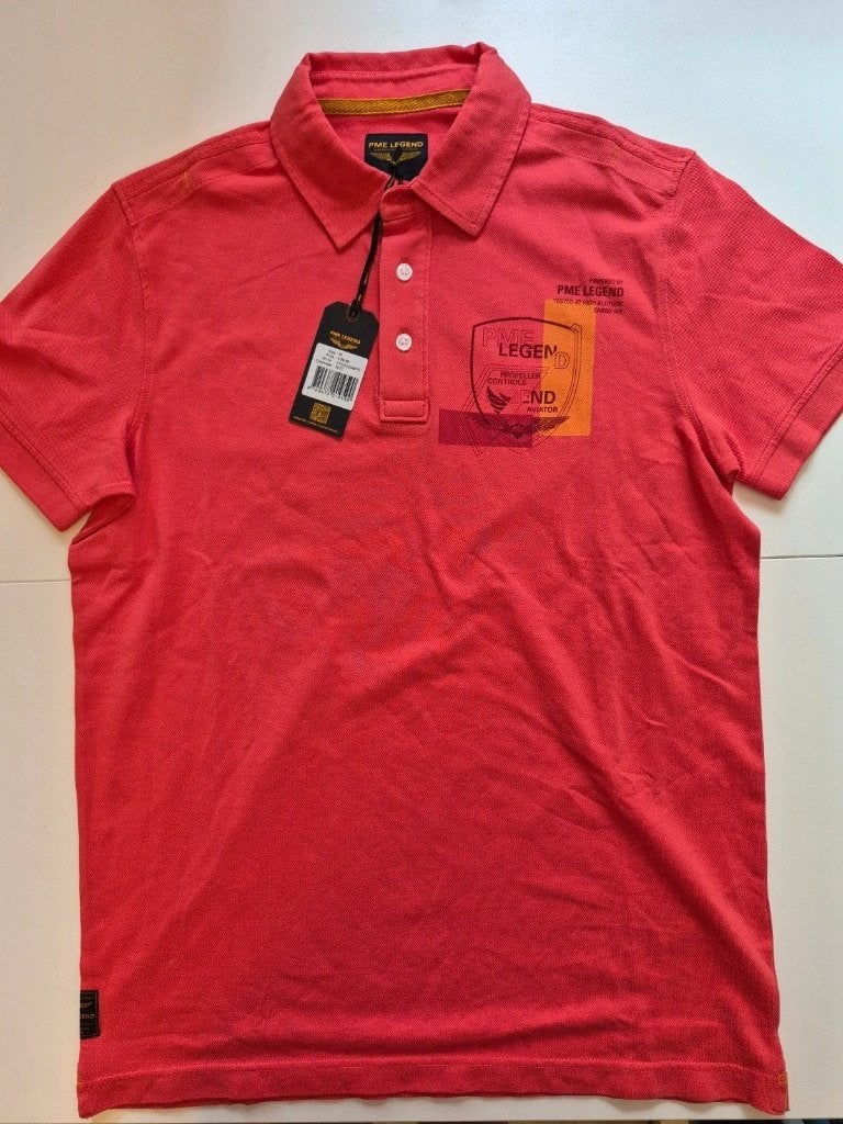 PME Legend Polo Shirt - Koraalrood - Maat M, Vêtements | Hommes, Enlèvement ou Envoi, PME Legend, Taille 48/50 (M), Neuf