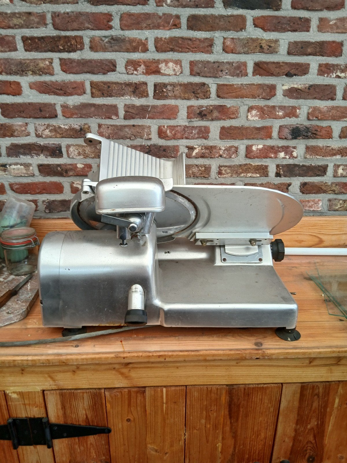 vleessnijmachine, Ophalen, Gebruikt, Metaal