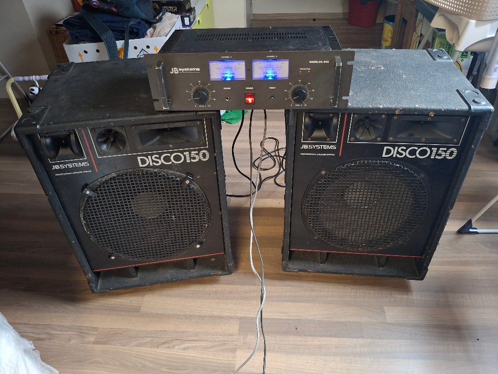 Haut-parleurs JB Systems Disco 150 + amplificateur PA 940, Autres marques, Enlèvement, Utilisé, Enceintes stéréo