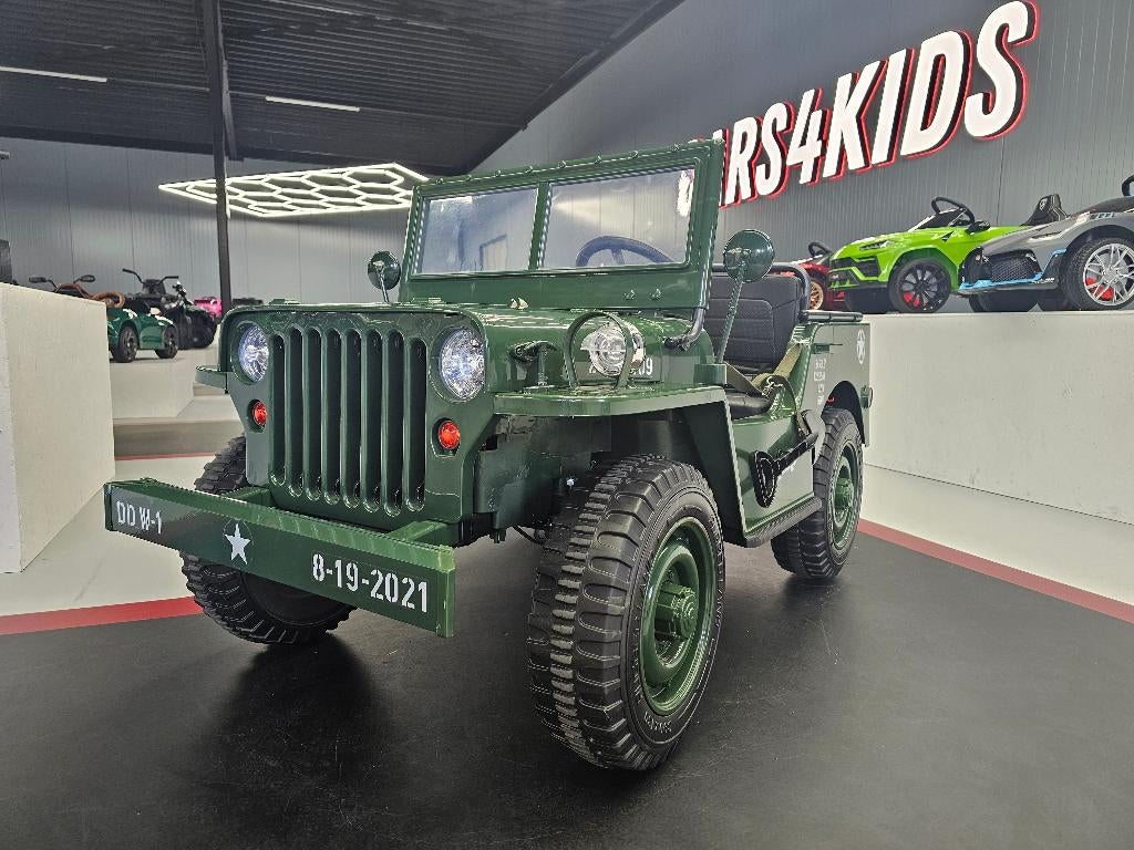 Willy Kinderjeep - 24 volt - 4 motors - leren zit - met RC, Enlèvement ou Envoi, Neuf, Télécommande