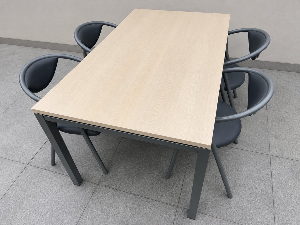 Tafel + 4 stoelen, Ophalen, 50 tot 100 cm, Zo goed als nieuw, 150 tot 200 cm