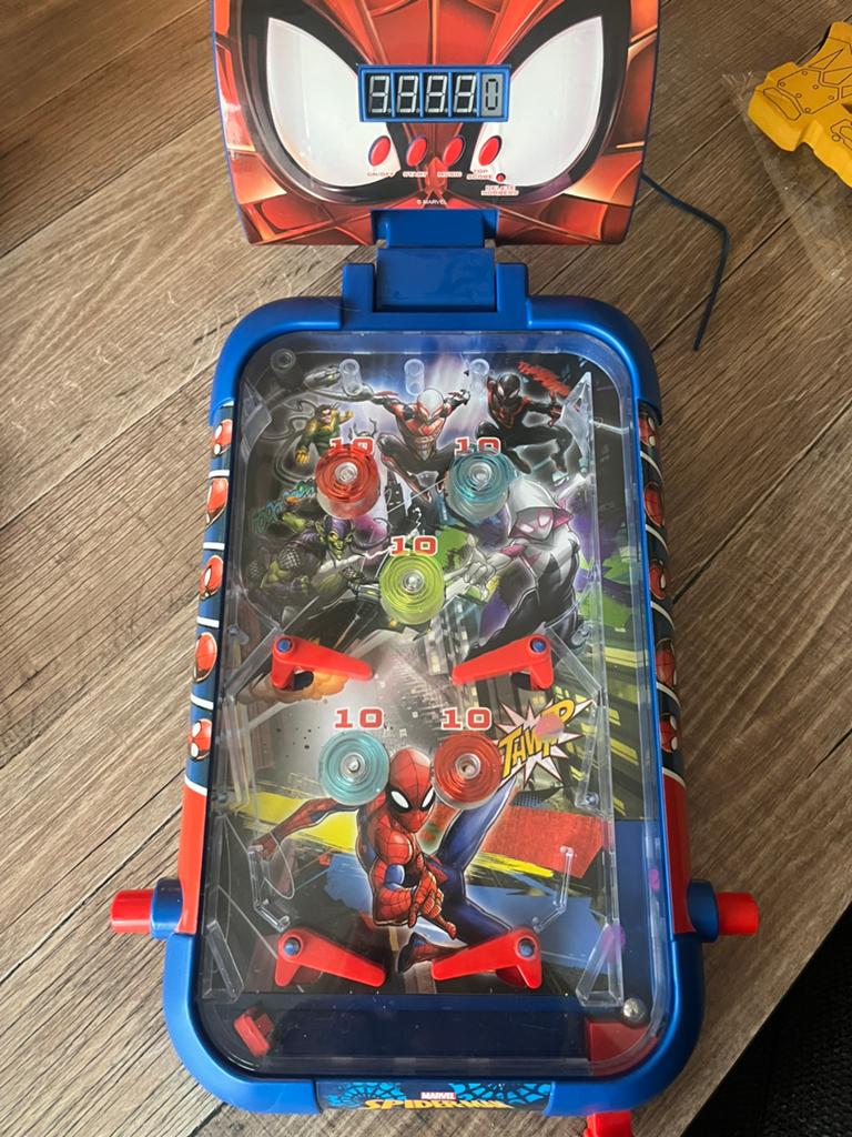Spider-Man electronisch flipperspel met licht en geluid, Ophalen, Zo goed als nieuw, Elektronica, Met licht