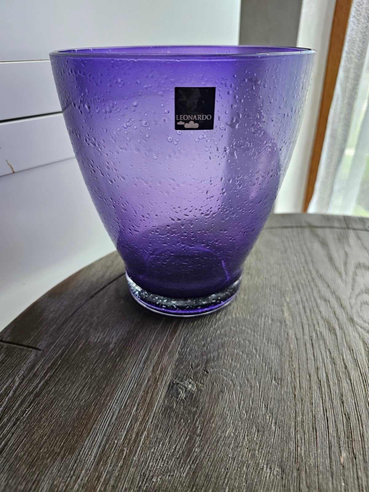 Leonard. Glazen pot. Paars, Maison & Meubles, Neuf, Enlèvement ou Envoi, 16 cm, Verre